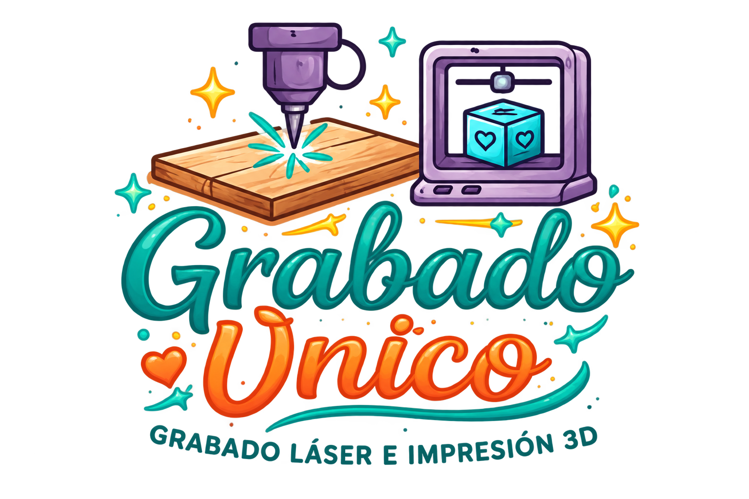 Grabado Único · Grabado láser e impresión 3D